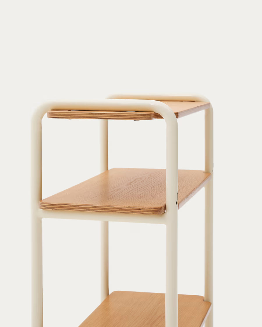 Scaffalatura Tinn in impiallacciatura di frassino e struttura in metallo beige 70 x 60cm