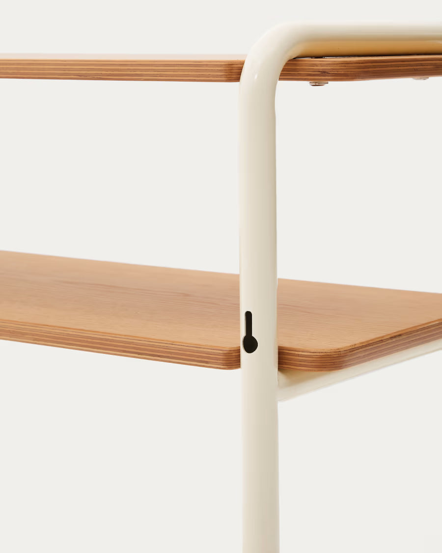 Scaffalatura Tinn in impiallacciatura di frassino e struttura in metallo beige 70 x 60cm
