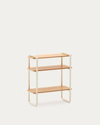 Scaffalatura Tinn in impiallacciatura di frassino e struttura in metallo beige 70 x 60cm