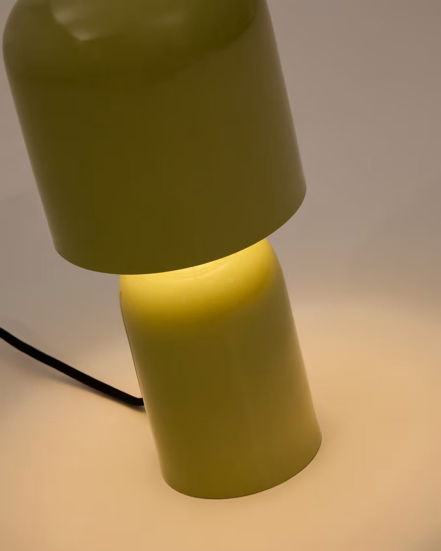 Lampada da tavolo Monze in metallo verniciato verde chiaro