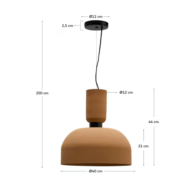 Lampada da soffitto Nibla in metallo effetto terracotta Ø 40 cm