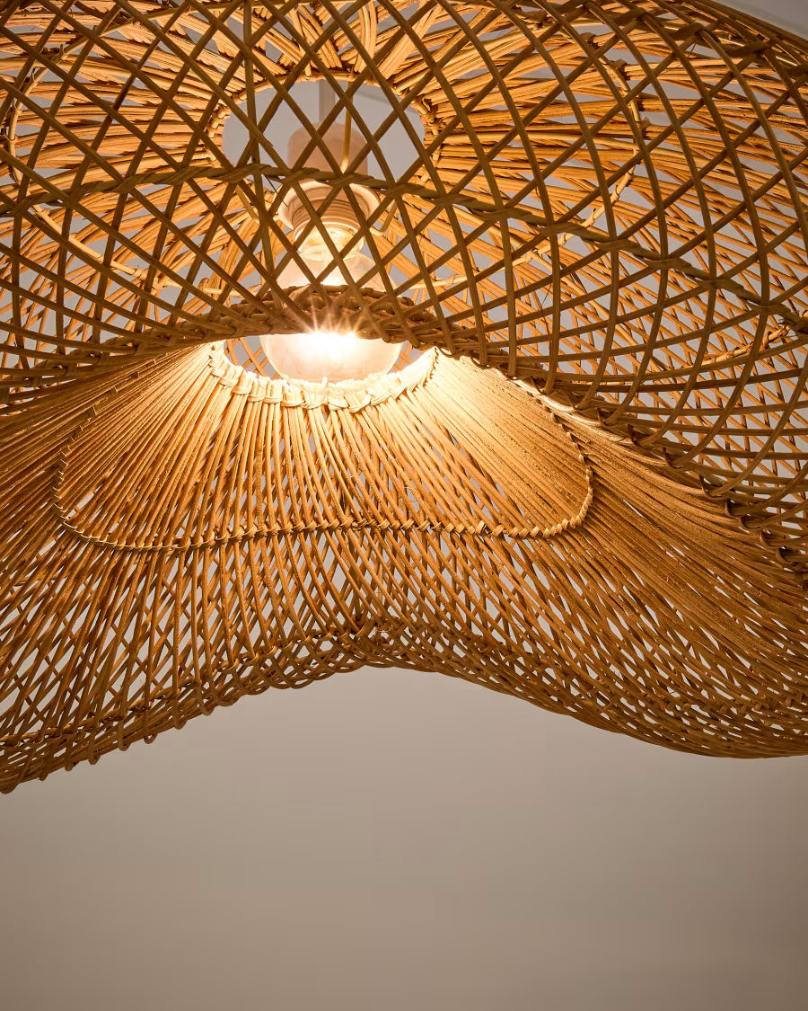 Paralume per la lampada da soffitto Isora in rattan con finitura in tonalità naturale 80 x 35 cm