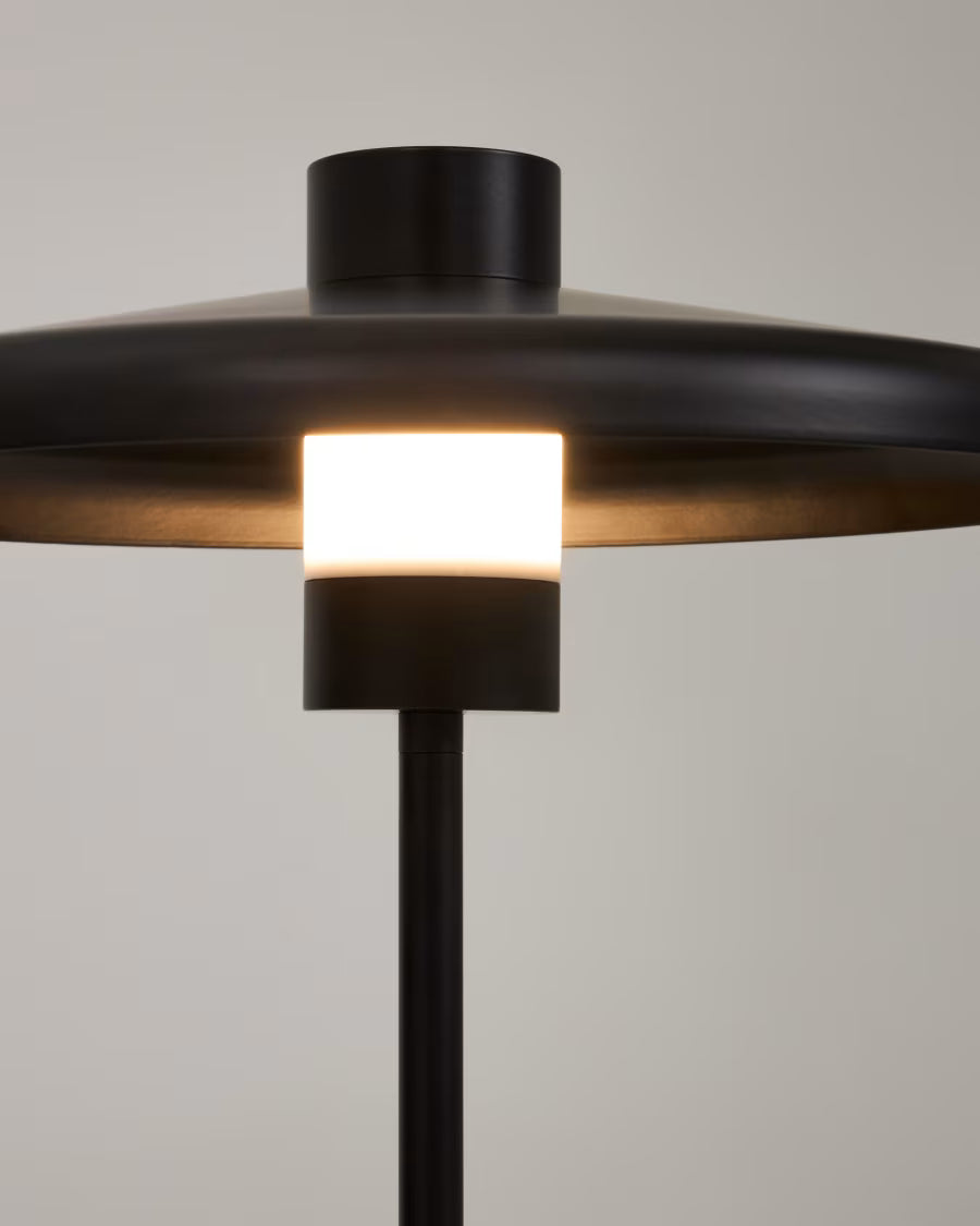 Lampada da tavolo Nuvira in metallo satinato nero