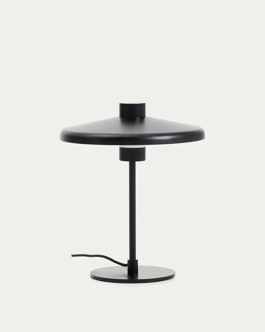 Lampada da tavolo Nuvira in metallo satinato nero