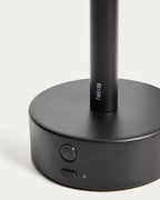 Lampada da tavolo portatile Bow in alluminio nero