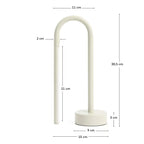 Lampada da tavolo portatile Bow in alluminio grigio