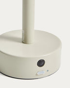 Lampada da tavolo portatile Bow in alluminio grigio