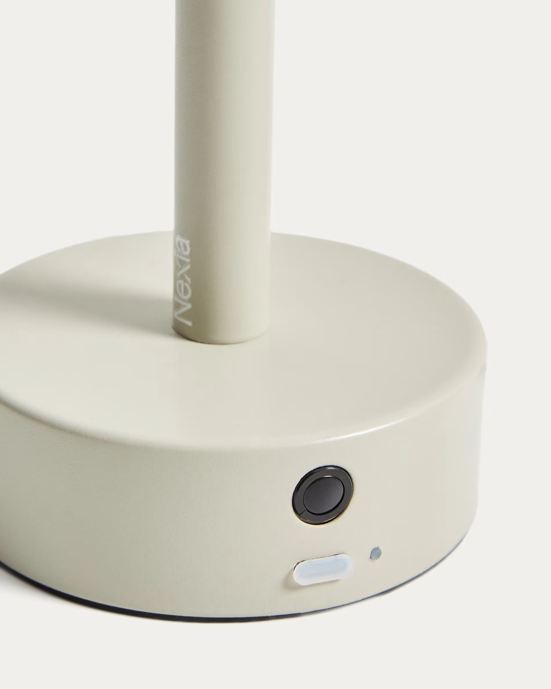 Lampada da tavolo portatile Bow in alluminio grigio