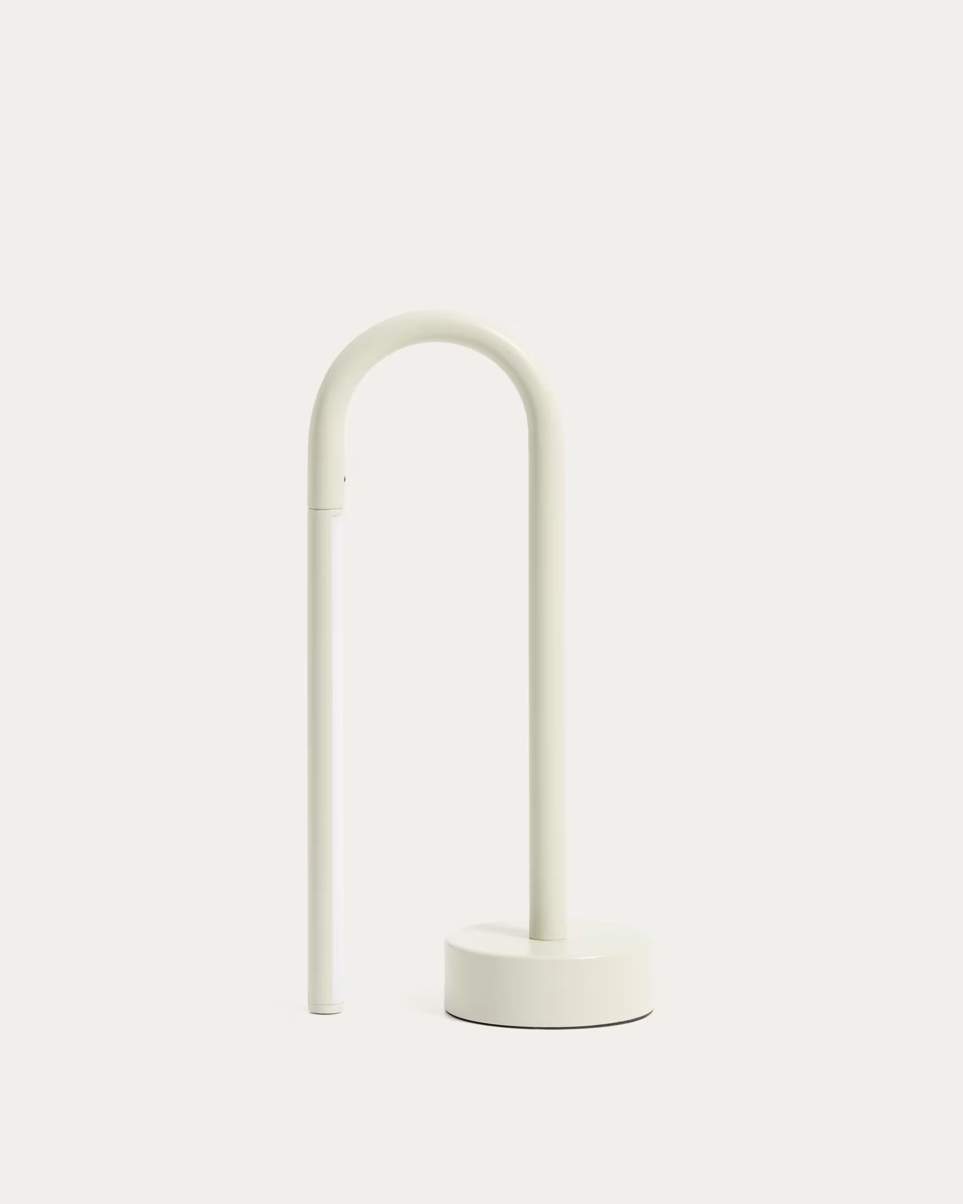 Lampada da tavolo portatile Bow in alluminio grigio