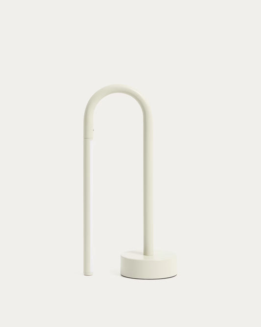 Lampada da tavolo portatile Bow in alluminio grigio