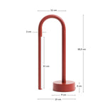 Lampada da tavolo portatile Bow in alluminio rosso
