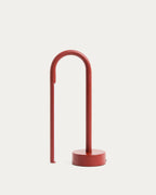 Lampada da tavolo portatile Bow in alluminio rosso