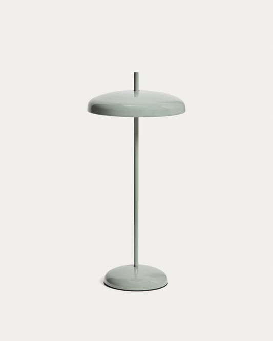 Lampada da tavolo portatile Porte in metallo verde chiaro