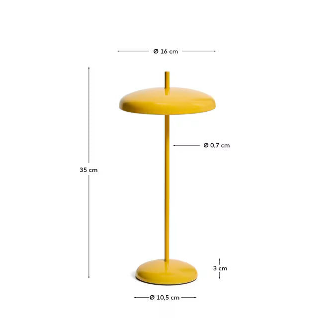 Lampada da tavolo portatile Porte in alluminio giallo