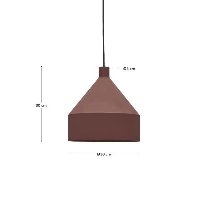 Lampada da soffitto Peralta in metallo verniciato color terracotta Ø 30 cm