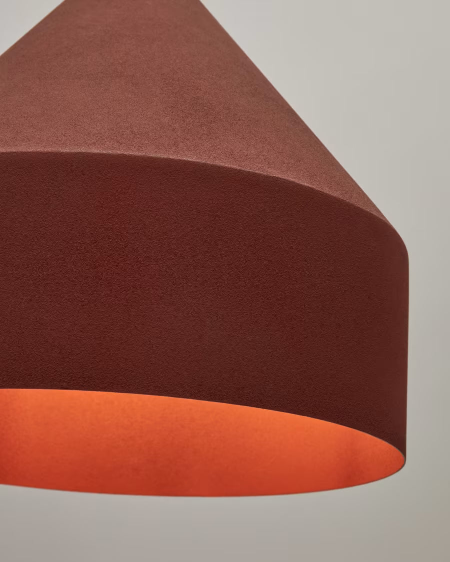 Lampada da soffitto Peralta in metallo verniciato color terracotta Ø 30 cm