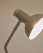 Lampada da scrivania Katia in legno e metallo verde