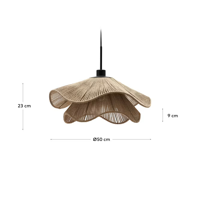 Paralume per lampada da soffitto Pontos in iuta con finitura naturale Ø 50 cm