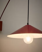 Applique Kally in metallo con finitura verniciata rosso