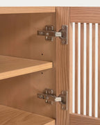 Scarpiera Beyla a 2 ante in legno massiccio e impiallacciatura di frassino 98,5 cm