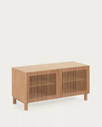 Scarpiera Beyla a 2 ante in legno massiccio e impiallacciatura di frassino 98,5 cm