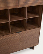 Credenza alta Norlen 4 ante in impiallacciato di noce FSC Mix Credit 100 x 163 cm