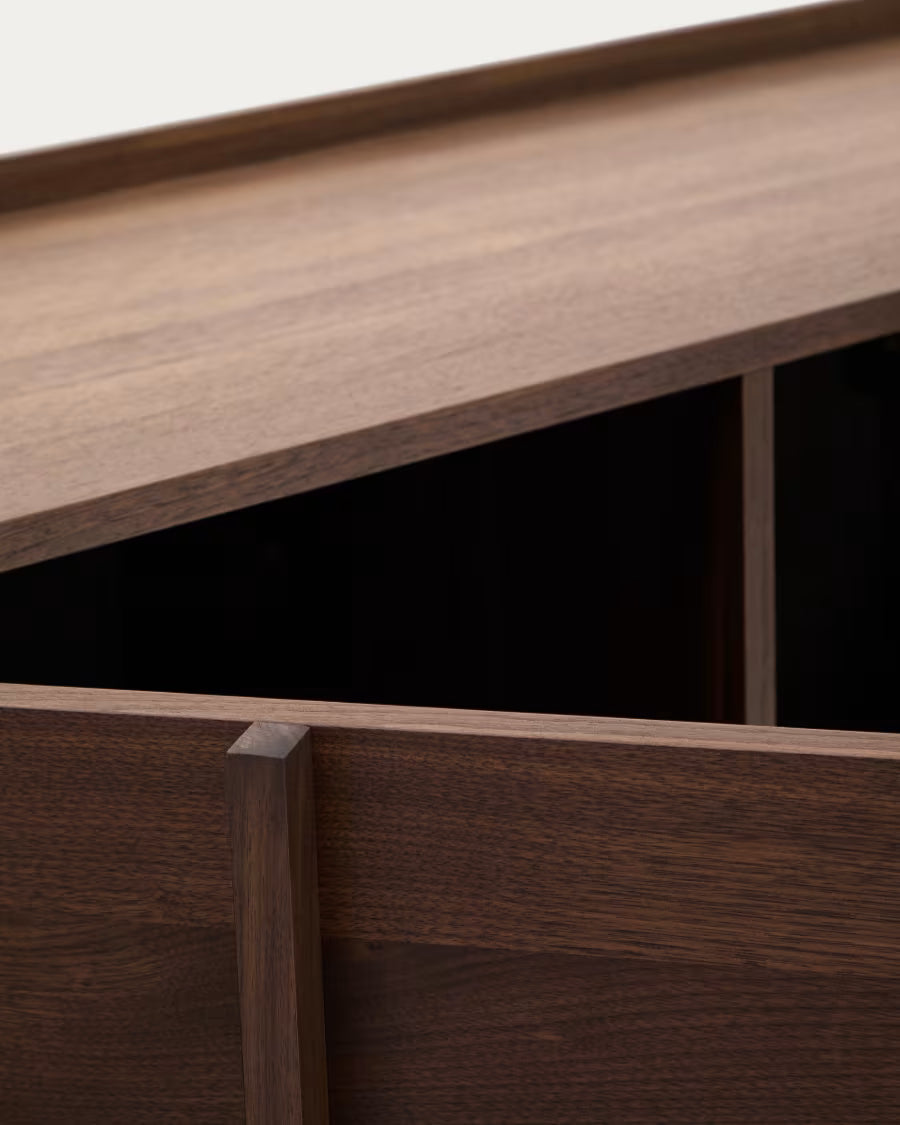 Credenza Onix di impiallacciatura in noce con finitura scura 200 x 80 cm FSC Mix Credit