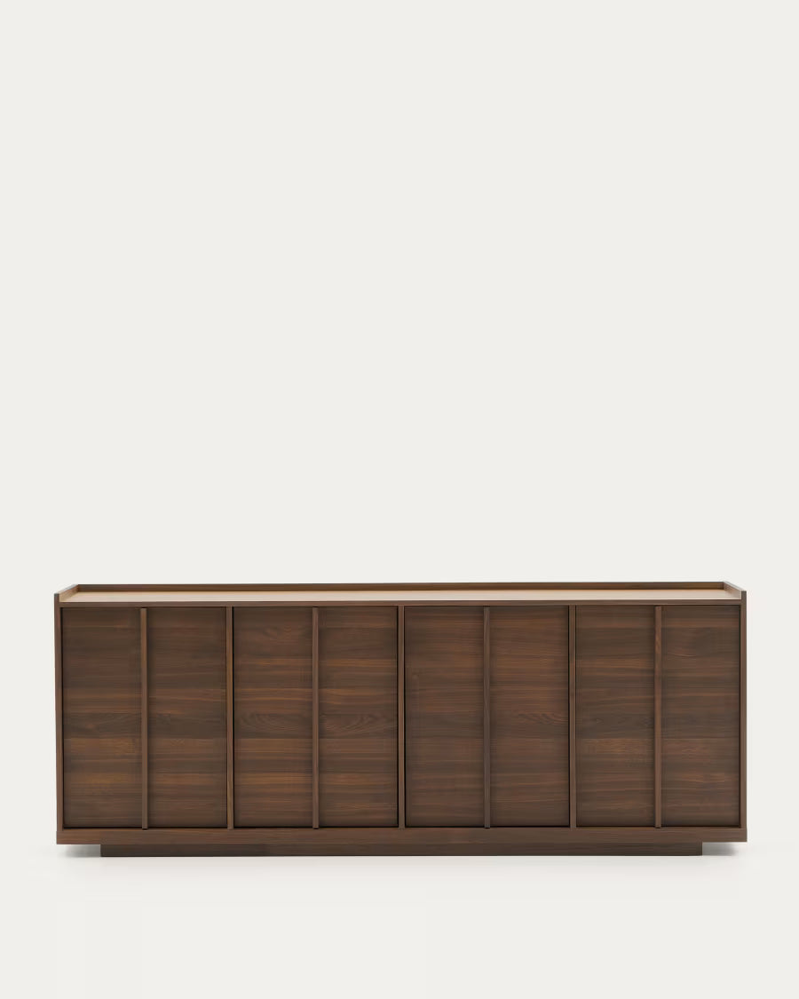 Credenza Onix di impiallacciatura in noce con finitura scura 200 x 80 cm FSC Mix Credit