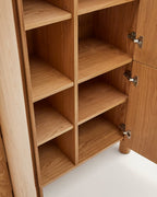 Credenza alta Salaya in compensato di frassino FSC Mix Credit 100 x 134 cm