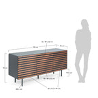 Credenza Kesia 2 ante impiallacciato noce e acciaio verniciato nero 162 x 74 cm