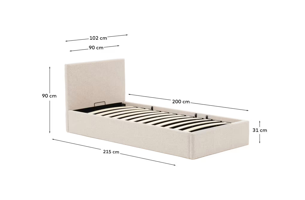 Letto con contenitore Nahiri 90x200