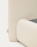 Letto sfoderabile Martina in tessuto bouclé écru per materasso da 90 x 200 cm