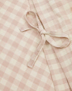 Set Yanil copripiumino, lenzuolo con angoli e federa 100% cotone a quadrati rosa e beige 70x140cm