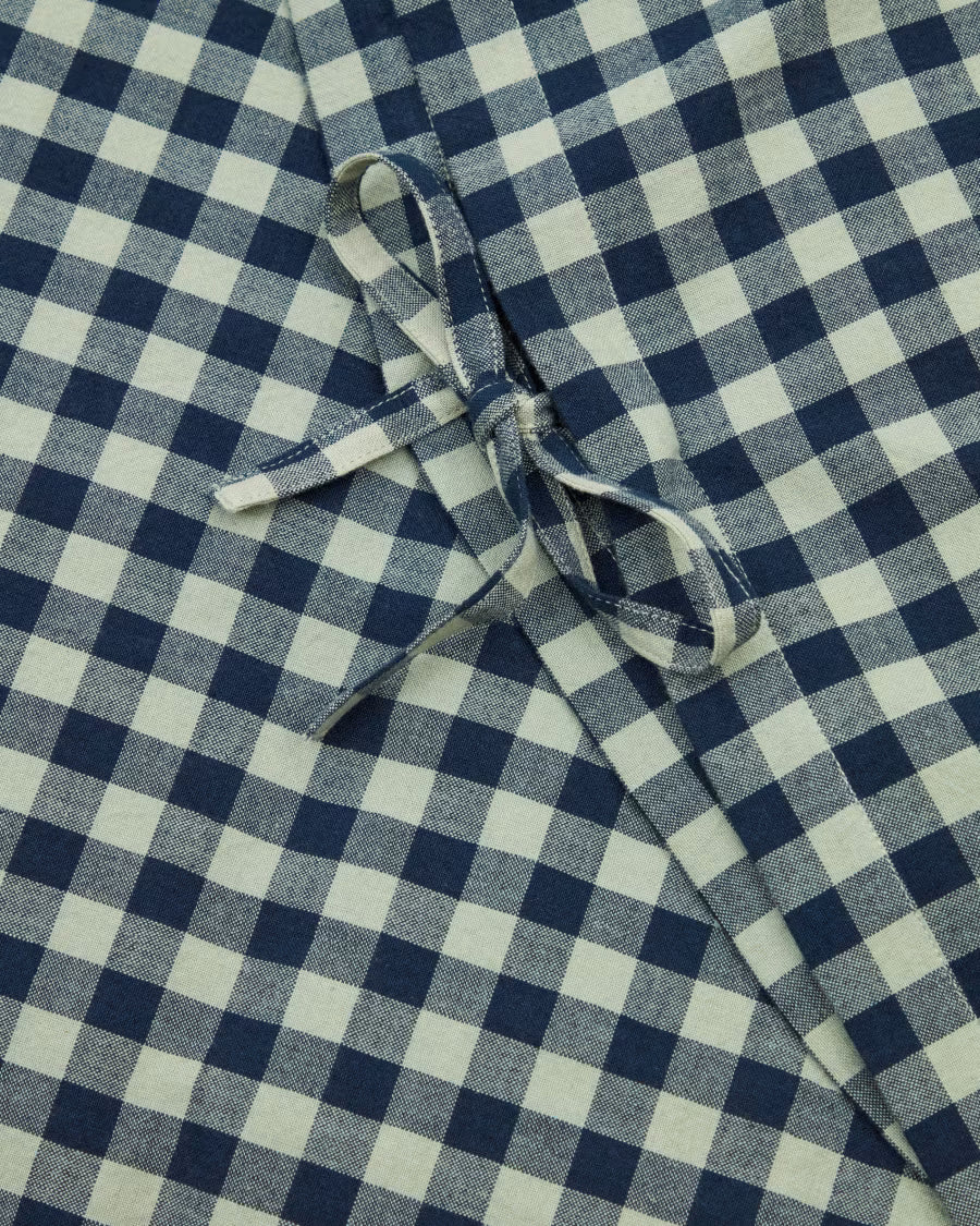 Set Yanil copripiumino, lenzuolo con angoli e federa 100% cotone a quadrati verde e blu 60x120cm