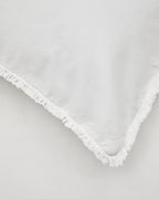 Set Sifinia copripiumino e federa 100% cotone percalle con frange écru letto 180 cm