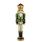 Soldatino schiaccianoci natalizio in poliresina con luci a batteria 69 cm