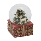 Carillon con sfera d'acqua con Babbo Natale e Renna h  14,5 cm