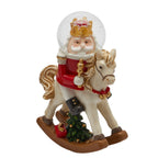 Cavallo a dondolo con re e con sfera d'acqua da 13,5 cm