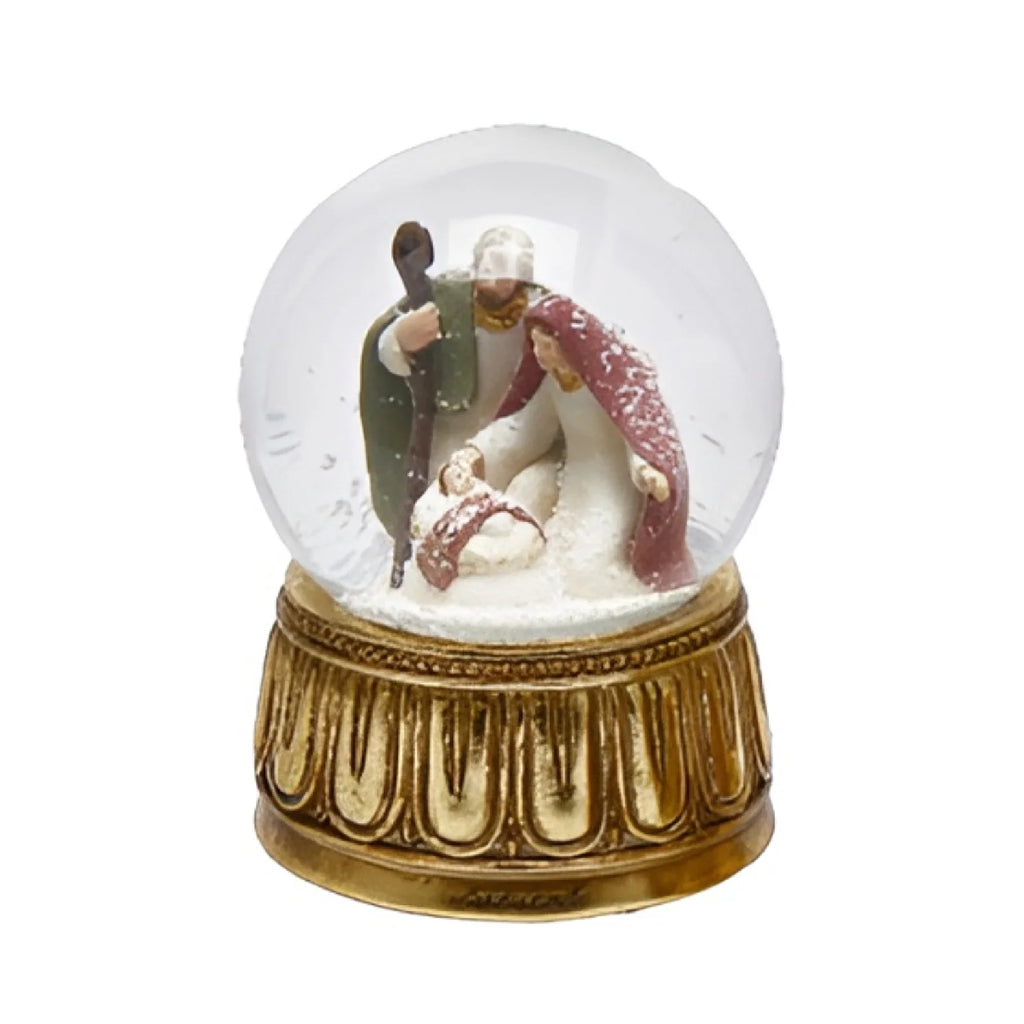 Sfera d'acqua con natività e carillon h 14,5 cm