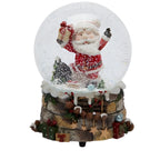 Sfera d'acqua con Babbo Natale  con regalo e carillon