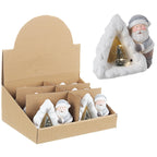 Babbo natale "Blizzard" con pino e led in ceramica