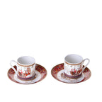 Set da 2 Tazze e piatti con disegnino Babbo Natale