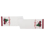 Runner "SOFTEEN" bianco e rosso in poliestere da 182 x 33 cm