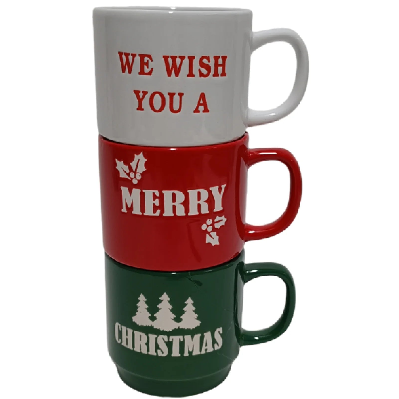 Set da 3 tazze in ceramica con decoro natalizio da 410 mL