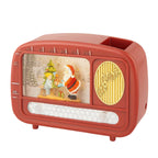 Radio natalizia con acqua con compresi led luminosi  alta 15,5 cm