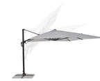 Ombrellone a sospensione VEGA con palo in alluminio e telo grigio 3×4