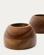 Set di 2 portauovo Nukha in legno di acacia FSC 100%