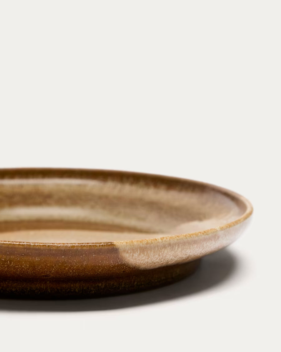 Piatto da dessert Nagoli in ceramica marrone