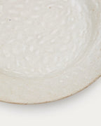 Piatto piano Zunel in ceramica beige