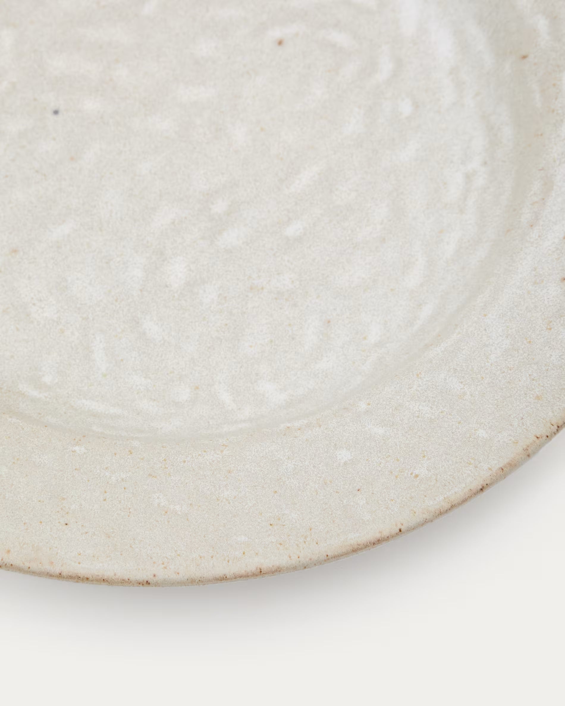 Piatto piano Zunel in ceramica beige